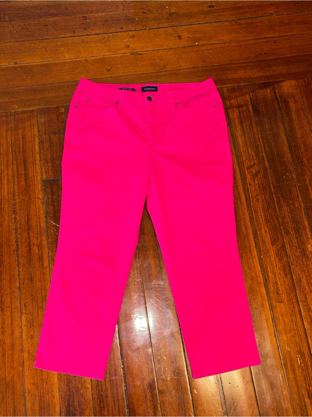 Charter Club Vibrant Pink Cropped Straight-Leg Jeans